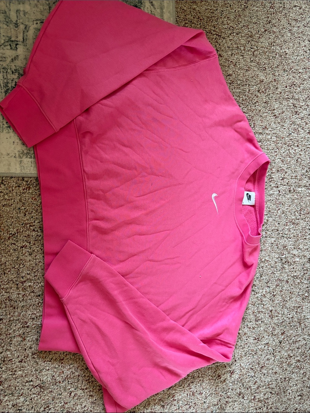 Nike Women's Hot Pink Crewneck Sweatshirt with Swoosh